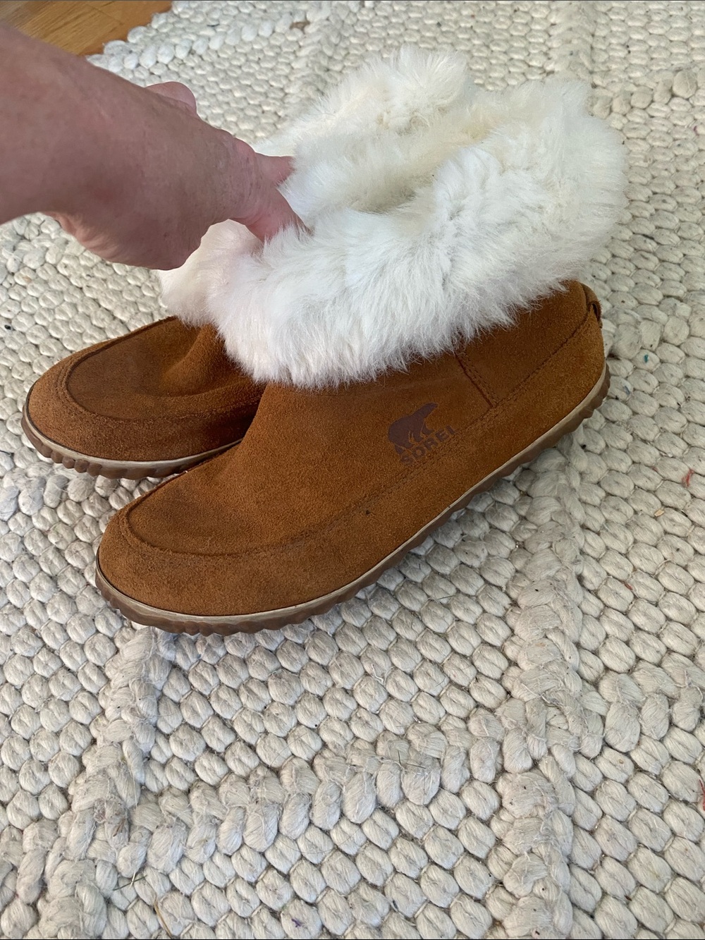 Sorel Chestnut Suede Shearling Out n About Ankle Boots, 8